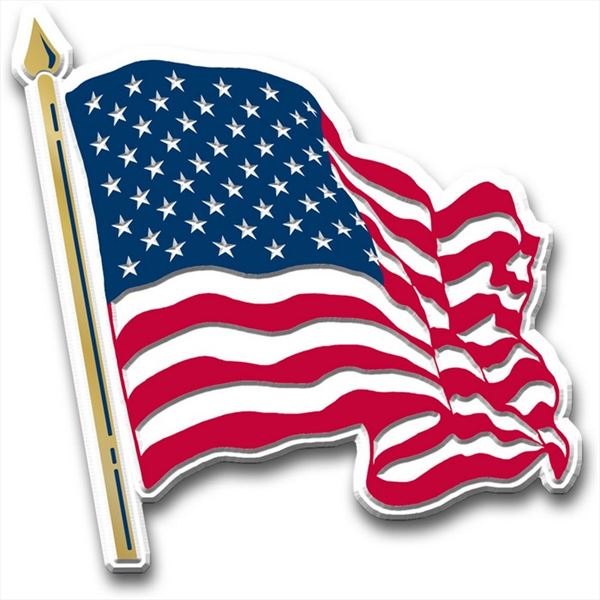 MIL107 Waving American Flag Magnet
